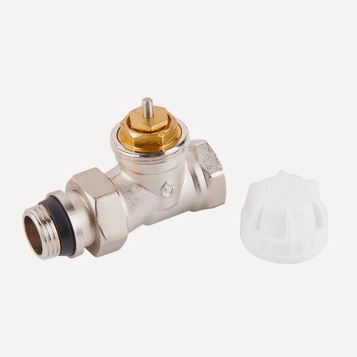 Изображение товара Кран для радиатора 1/2" вентильный прямой под термоголову с кольцом AV ENGINEERING (AVE298412)