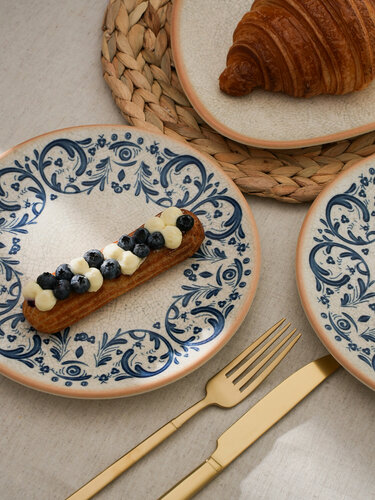 Изображение товара Набор тарелок 2 штуки, диаметр 21 см, фарфор, бежевый, Bonna Viento