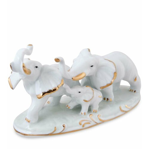Фигурка Семья слонов A2183693 разностор, Фарфор