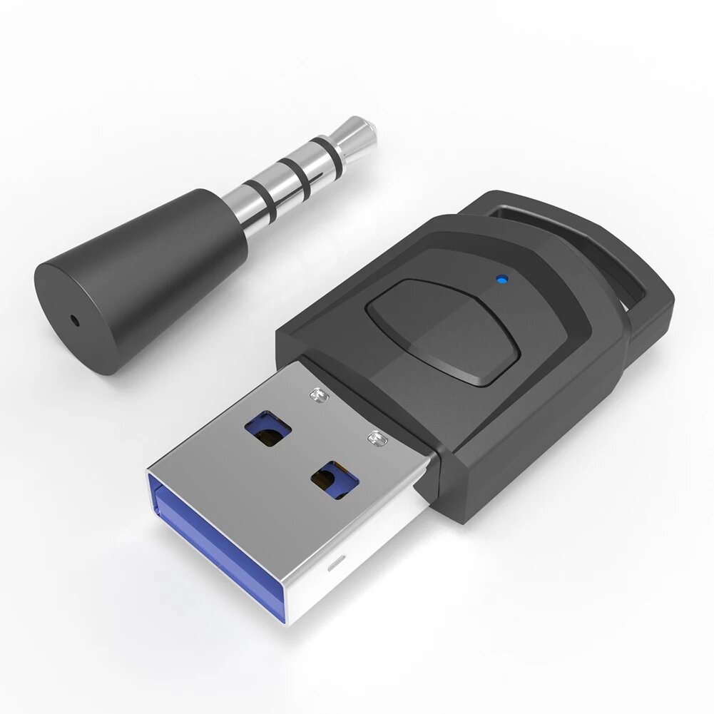 Bluetooth-совместимый адаптер для беспроводной гарнитуры передатчик для PS5 PS4 PC, Черный