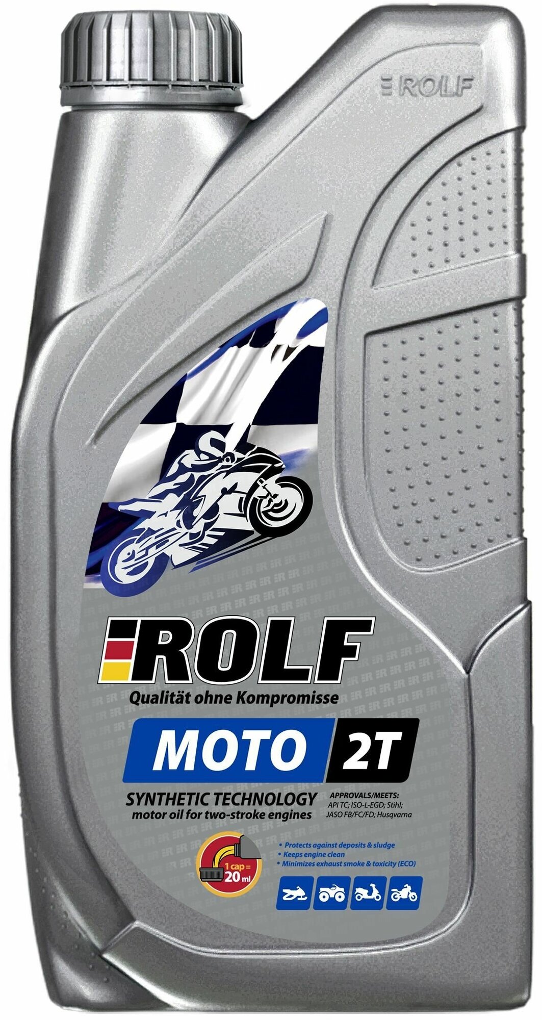 ROLF ROLF Масло моторное для мотоцикловснегоходов ROLF 1л полусинтетика MOTO 2T ROLF 322663