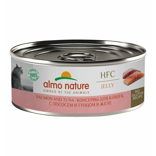 Almo Nature HFC Natural Лосось и Тунец в Желе для кошек и котят 12шт*100гр