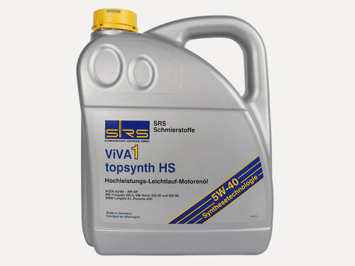 Изображение товара Масло моторное SRS VIVA 1 topsynth HS 5W40 4л