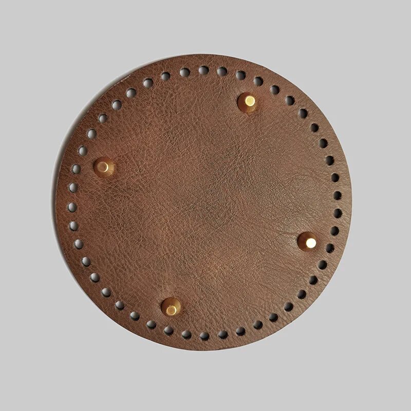 Оптовая продажа 15*15 см круглая Фотосумка нижняя часть сумки с заклепками нижняя часть сумки для вязания сумки через плечо износостойкие ниши Коричневый coffee