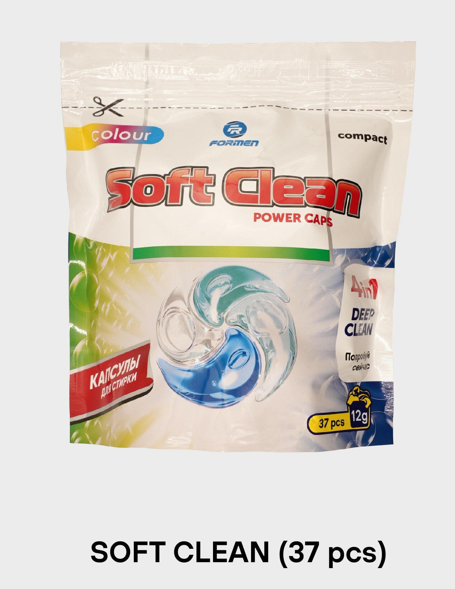 Капсулы для стирки "Formen Soft Clean", 37 шт, 4 в 1, глубокое очищение, защита цвета
