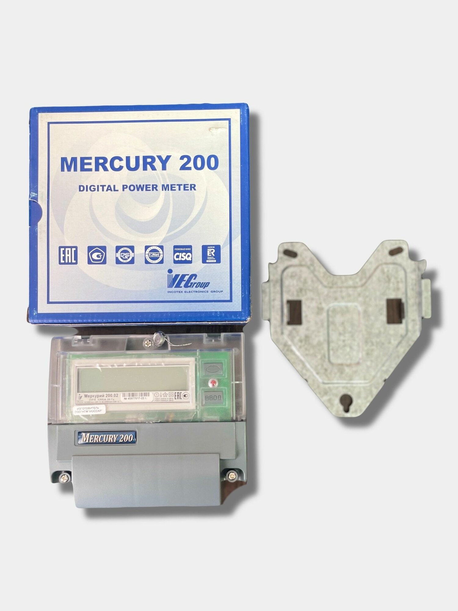 Счетчик электрической энергии статический однофазный Меркурий 200 230В 5(60)А 50Гц 2 Тарифа МСК