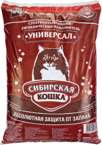 Наполнитель для кошачьих туалетов Сибирская Кошка Универсал, впитывающий (цеолит), 20л