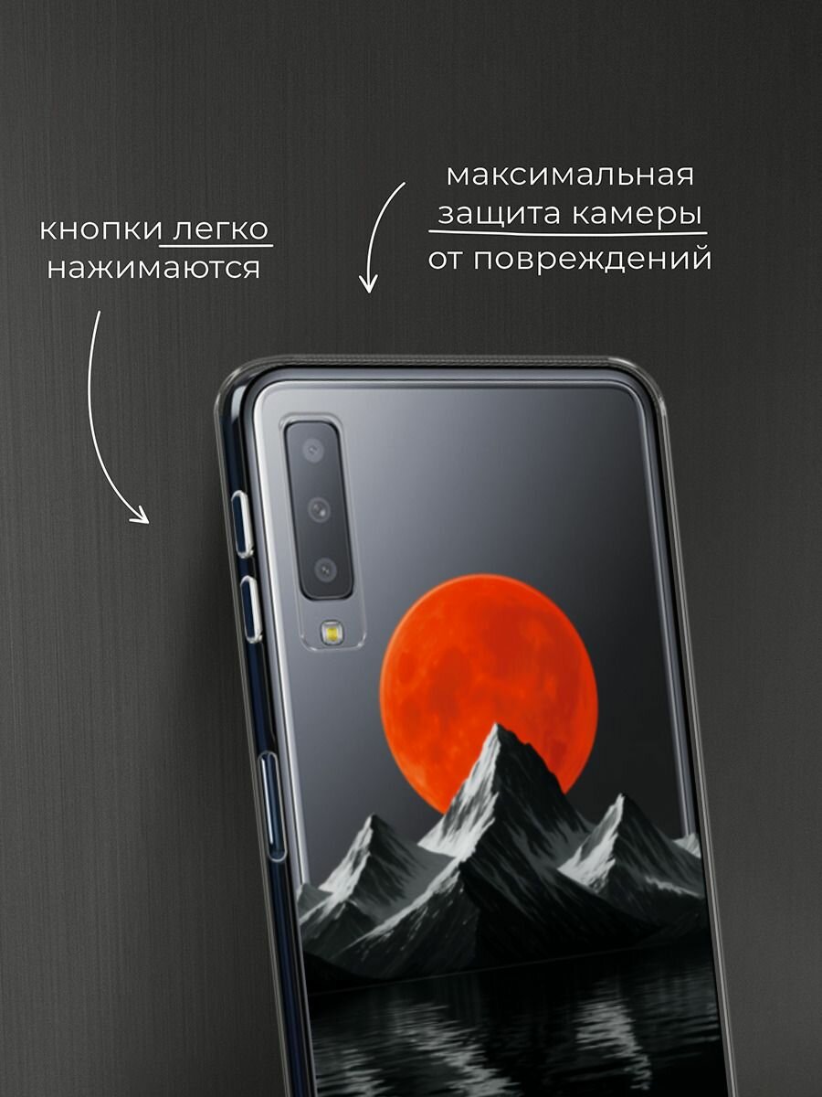 Силиконовый чехол на Samsung Galaxy A7 2018 / Самсунг Галакси А7 2018 с принтом Черная гора 3 — фото 1