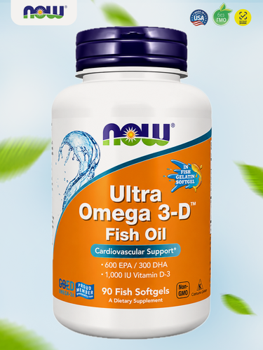 Изображение товара Now Ультра Омега 3-Д 600/300 мг 90 мягких капсул, Ultra Omega 3-D 600EPA/300DHA 90 softgels