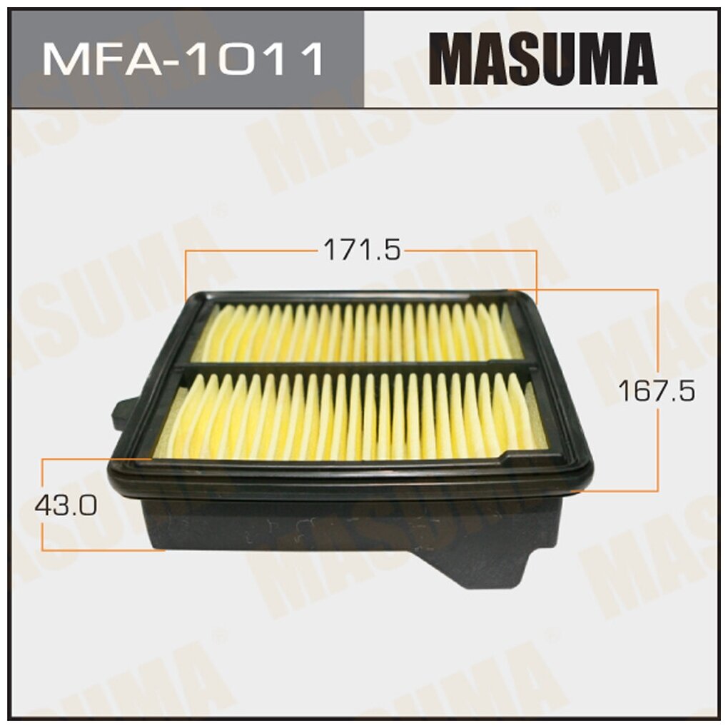 Фильтр воздушный Honda Jazz / Fit 08-, City 08-13, Mobilio 14- Пропитка MASUMA
