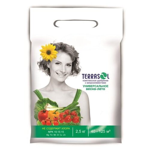 Удобрение TerraSol Весна-лето универсальное, 2.5 л, 2.5 кг удобрение terrasol для газона весна лето 5 л 5 кг количество упаковок 2 шт
