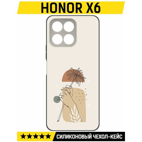 Чехол-накладка Krutoff Soft Case Романтика для Honor X6 черный чехол накладка krutoff soft case пора лететь для honor x6 черный