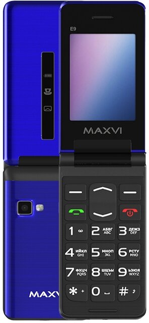 Мобильный телефон Maxvi E9 Синий - фотография № 1
