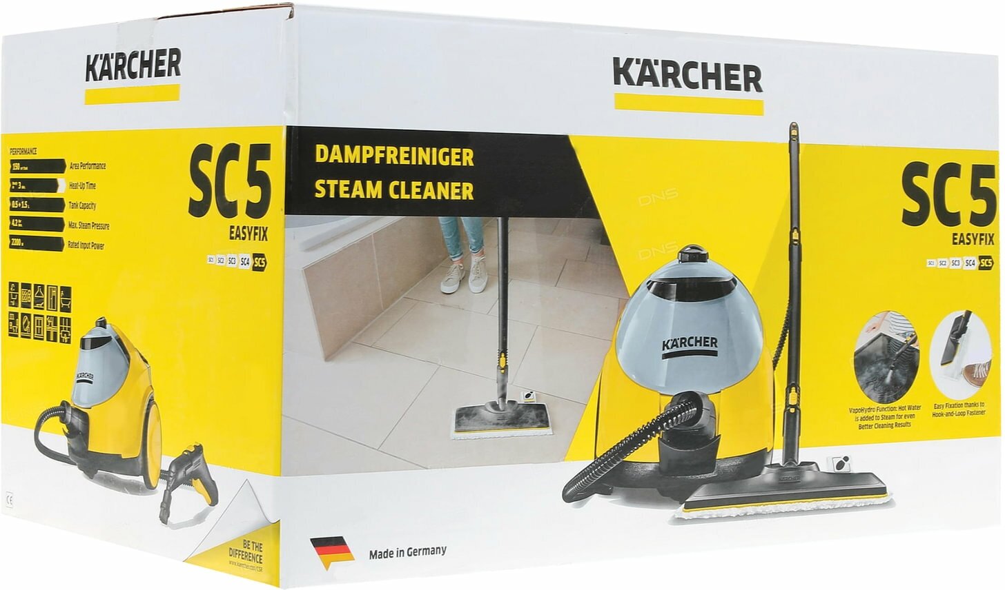 Пароочиститель KARCHER SC 5 EasyFix, желтый/черный [15125300] - фото №20