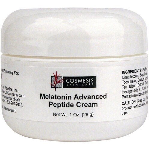 Melatonin Advanced Peptide Cream 1 oz мелатонин 10мг life extension 60 капсул витамины для сна нервной системы иммунитета для взрослых мужчин и женщин