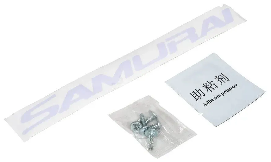 Губа на бампер SAMURAI сплиттер на бампер авто универсальная накладка Самурай с серым кантом карбон