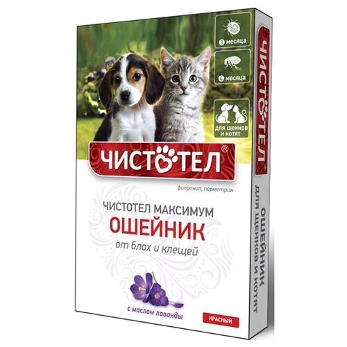 Чистотел Максимум Ошейник для щенков и котят красный чистотел максимум ошейник для кошек красный