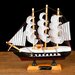 Корабль сувенирный малый «Трёхмачтовый», борта чёрные с белой полосой, паруса белые, 20 × 5 × 19 см
