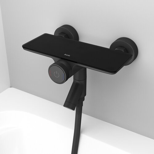 Смеситель для ванны IDDIS Shelfy SHEBLBTi02WA с управлением Push Control черный матовый
