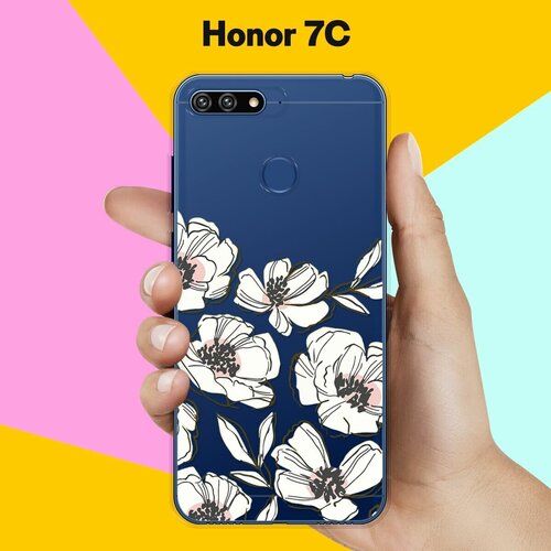 Силиконовый чехол Цветы на Honor 7C силиконовый чехол на honor 7c фиолетовые цветы для хонор 7ц