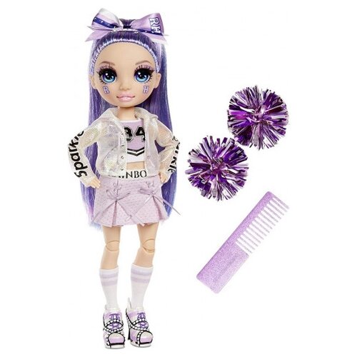 Кукла Rainbow High Cheerleader Squad Violet Willow, 28 см, 572084 фиолетовый кукла lol rainbow high cheer doll poppy rowan 572046