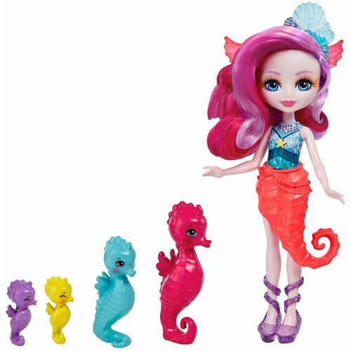 Кукла Enchantimals Седда Морской конек HCF73 волшебная принцесса морские существа с каретой в виде морского конька playmobil