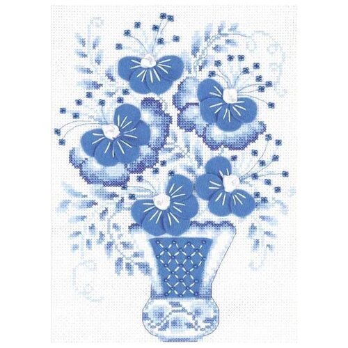 Риолис Набор для вышивания Голубой букет (1366), белый/голубой, 24 х 18 см хлебинская галина федоровна рус язык 10кл [учебник]