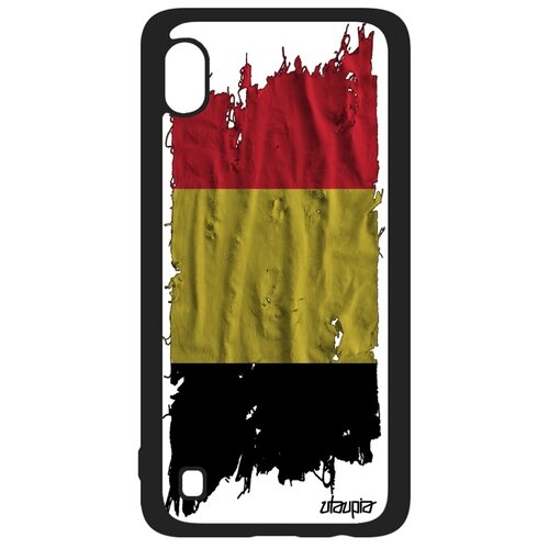 фото Чехол на смартфон samsung galaxy a10, "флаг бельгии на ткани" страна патриот utaupia