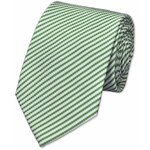 Зелено-бежевый летний галстук из шелка Rene Lezard 834519 - изображение