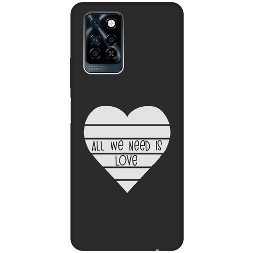 Матовый Soft Touch силиконовый чехол на Infinix Note 10 Pro NFC / Инфиникс Нот 10 Про с 3D принтом All We Need is Love W черный матовый soft touch силиконовый чехол на infinix note 12 pro инфиникс нот 12 про с 3d принтом all we need is love w черный