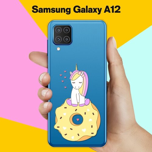 Силиконовый чехол Единорог на пончике на Samsung Galaxy A12