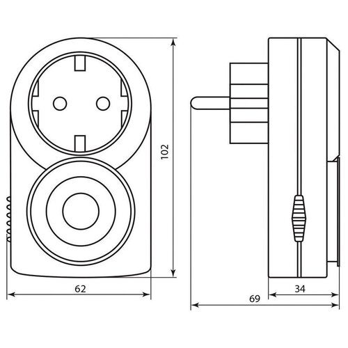 Розетка с таймером TM50 суточная мощность 3500W/16A, FERON 23238 (1 шт.)