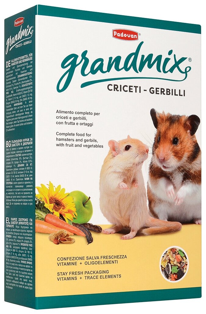 Корм Padovan GRANDMIX Criceti-Gerbilli комплексный для хомяков и песчанок (400 г)