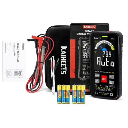 kaiweets ht208d ac dc digital clamp meter multimeter pinza amperimetrica true rms high precision capacitance ncv ohm hz tester Цифровой профессиональный мультиметр True RMS KAIWEETS KM601 с NCV. 20 функций.