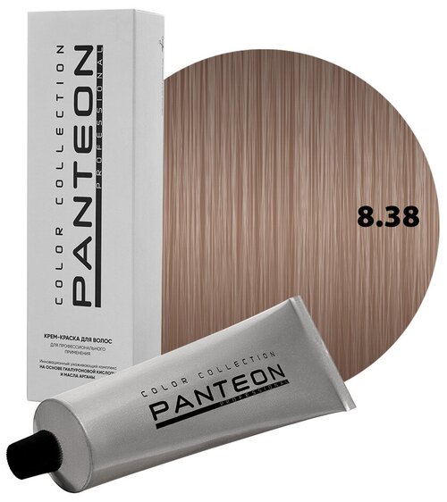 Panteon Color Collection Стойкая крем-краска для волос для профессионального применения, 8.38 блондин золотисто-жемчужный