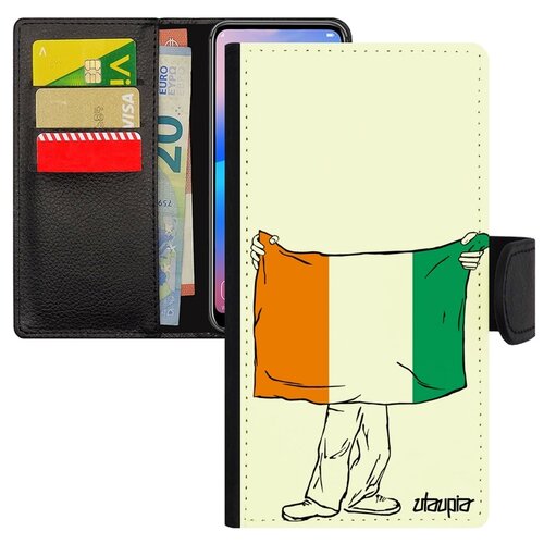 фото Чехол книжка на мобильный mi 8, "флаг кот-д'ивуар с руками" патриот государственный utaupia