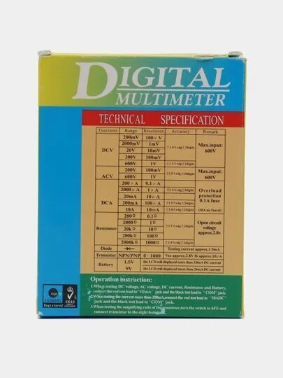 Мультиметр цифровой DT-830D в резиновом чехле - фотография № 8