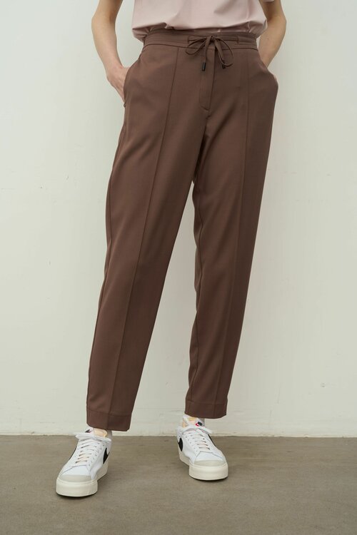 Капри  Uniize, демисезон/лето, свободный силуэт, классический стиль, карманы, размер 44, коричневый