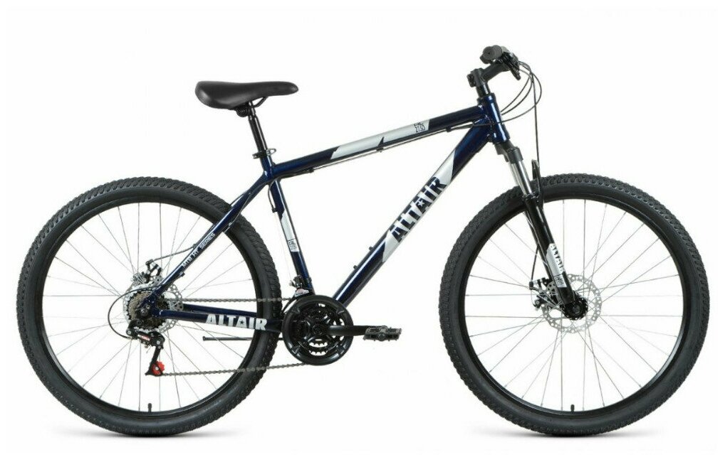 Велосипед Altair Al 27,5 D (2020-2021) горный рам.:19" кол.:27.5" черный/оранжевый 15.5кг (RBKT1M37G - фото №1