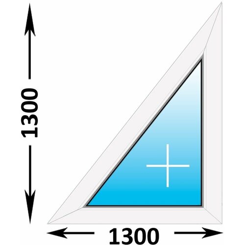 Пластиковое окно Veka WHS треугольное глухое правое 1300x1300 (ширина Х высота) (1300Х1300)