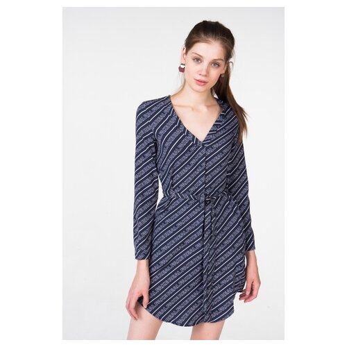 фото Платье befree 1911255548/ женское цвет синий 44 надписи р-р 42 xs/170