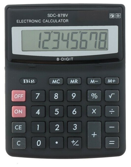 Калькулятор настольный 8-разрядный SDC-878V двойное питание