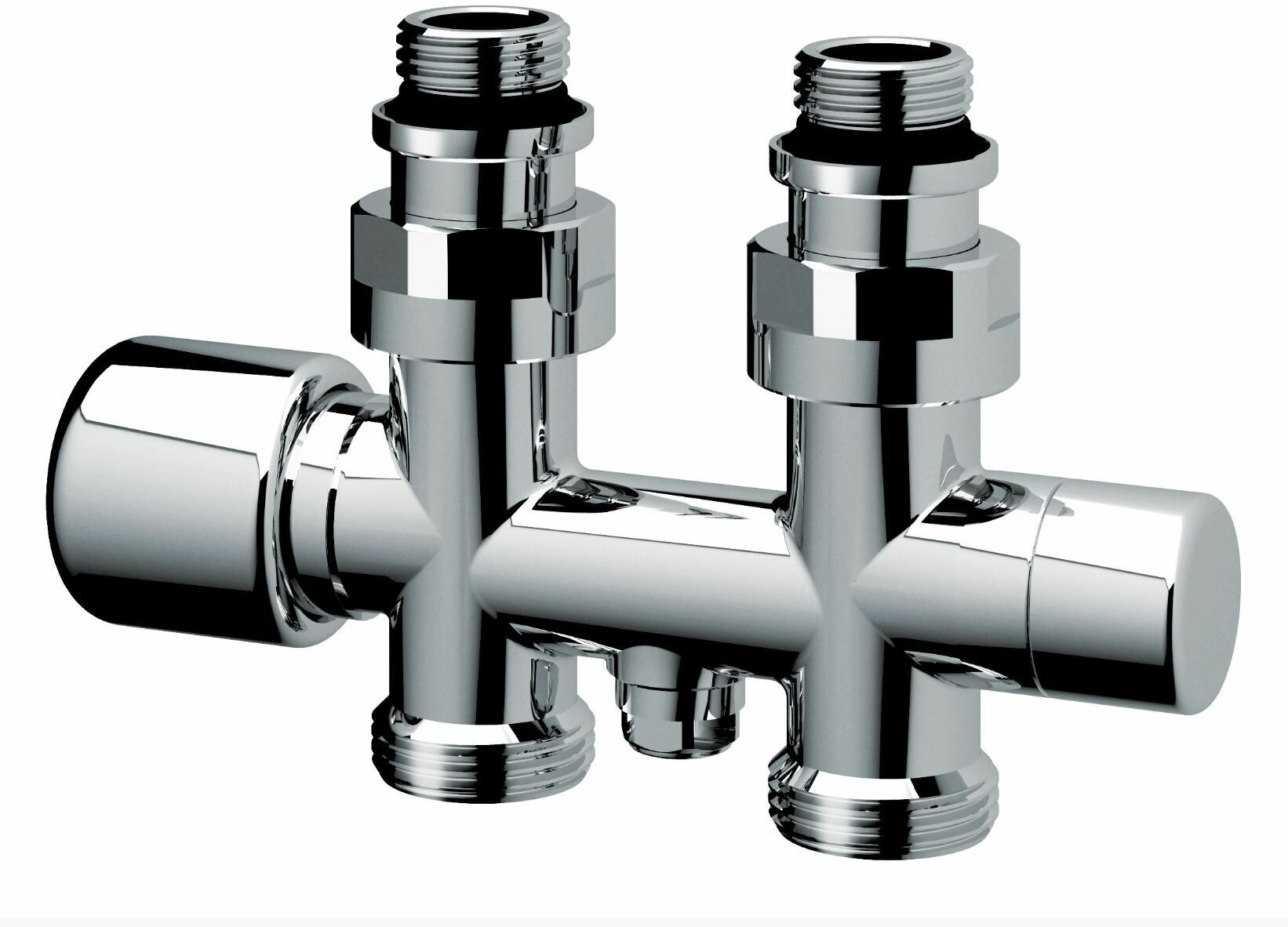 FAR Узел Н-образный, с термо. и зап. клапанами, прямой, 3/4"EU - 1/2", НР, цвет серебро FL 0268 3412
