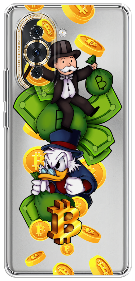 Силиконовый чехол на Huawei Nova 10 / Хуавей Нова 10 "Scrooge McDuck and Monopoly", прозрачный