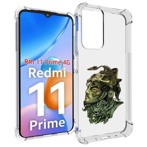 Чехол MyPads бронзовый воин для Xiaomi Redmi 11 Prime 4G задняя-панель-накладка-бампер чехол mypads воин черно белый для xiaomi redmi 11 prime 4g задняя панель накладка бампер