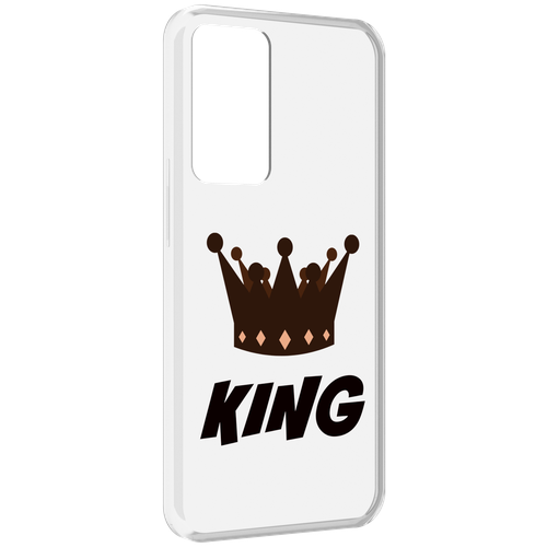 Чехол MyPads корона-короля-черный для OPPO Reno 8 Lite задняя-панель-накладка-бампер
