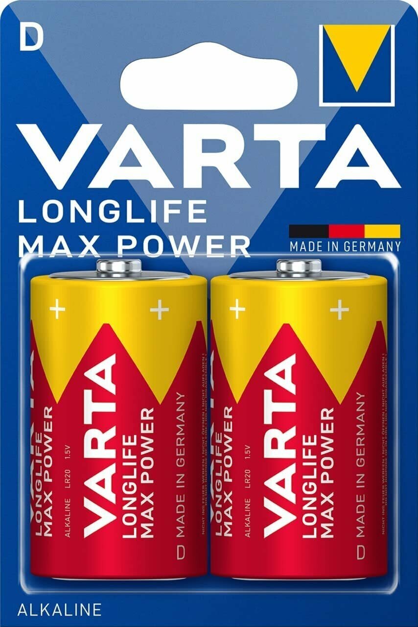 Батарейка VARTA LONGLIFE Max Power D 2шт.