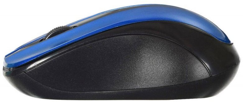 Мышь OKLICK оптическая беспроводная USB, черный и синий - фото №3