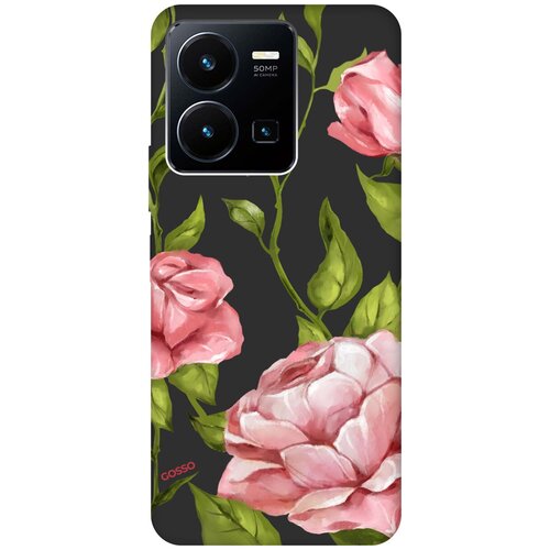 Матовый Soft Touch силиконовый чехол на Vivo Y35, Виво У35 с 3D принтом Amazing Roses черный матовый soft touch силиконовый чехол на vivo y35 виво у35 с 3d принтом amazing callas черный