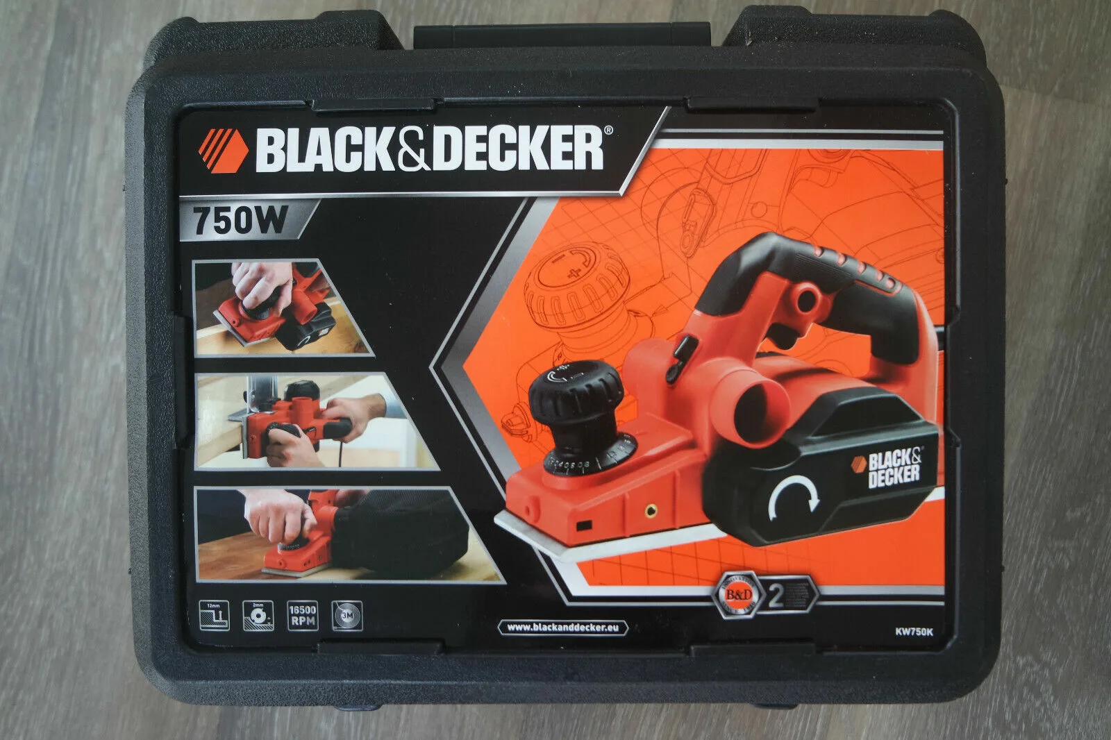 Электрический рубанок (750 Вт, 0-2 мм, 82 мм) BLACK+DECKER KW750K-QS, кейс - фотография № 3